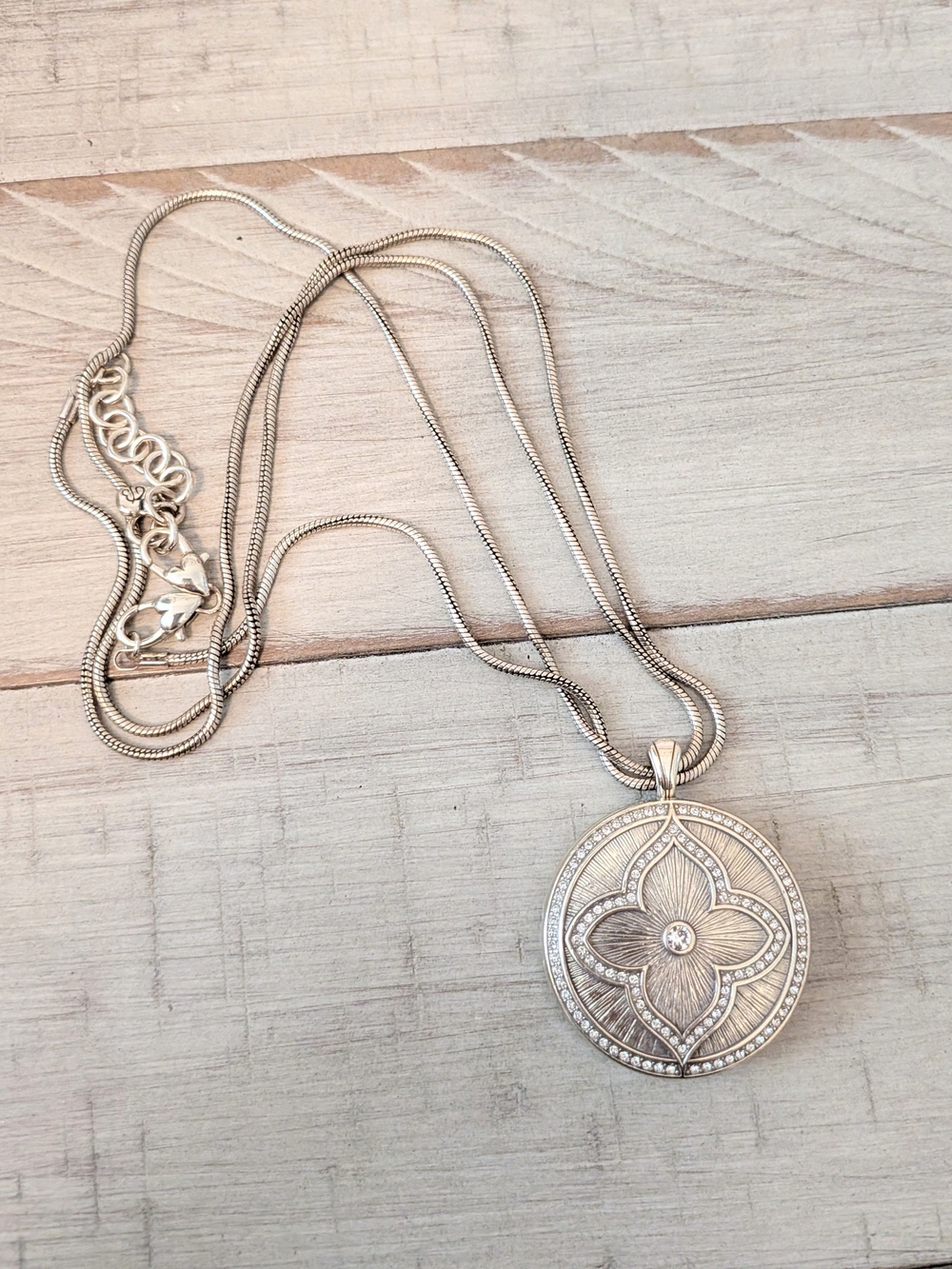 Brighton Toledo Alto Silver Convertible Locket Necklace
